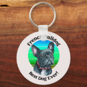 Sleutelhanger van de Franse Bulldog Waterverf (Voorkant)