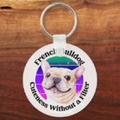 Sleutelhanger van de Franse Bulldog Waterverf (Voorkant)