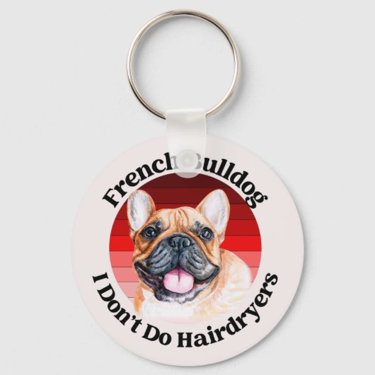 Sleutelhanger van de Franse Bulldog Waterverf (Voorkant)