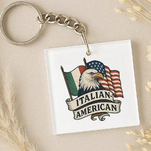 Sleutelhanger van de Italiaans-Amerikaanse vlag