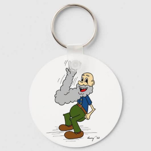 Sleutelhanger van de oude Man Waving Beard (Voorkant)