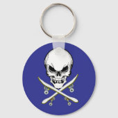 Sleutelhanger van de schedel en kruisskateboards (Voorkant)