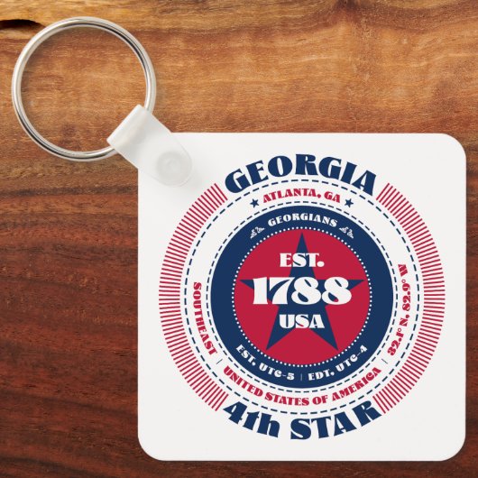 Sleutelhanger van de staat Georgia (Voorkant)