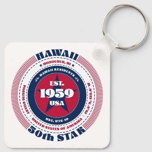 Sleutelhanger van de staat Hawaï (Achterkant)