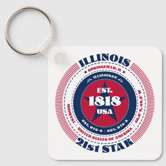 Sleutelhanger van de staat Illinois (Voorkant)