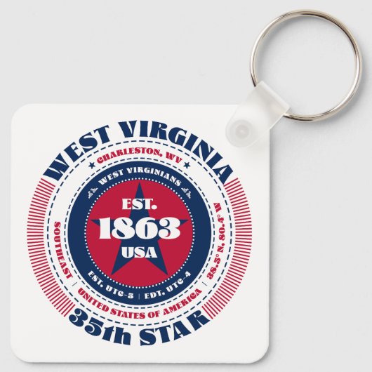 Sleutelhanger van de staat West Virginia (Achterkant)