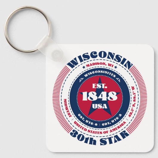 Sleutelhanger van de staat Wisconsin (Voorkant)