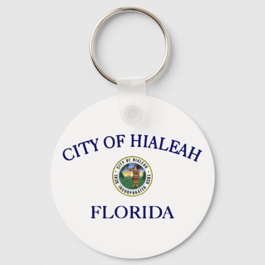 Sleutelhanger van de stadsvlag Hialeah (Florida) (Voorkant)