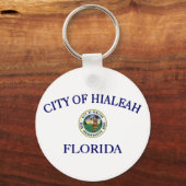 Sleutelhanger van de stadsvlag Hialeah (Florida) (Voorkant)