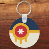 Sleutelhanger van de stadsvlag Tulsa (Oklahoma) (Voorkant)