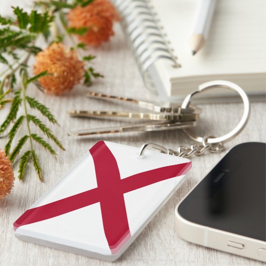 Sleutelhanger van de vlag van de deelstaat Alabama (Voorkant Rechts)