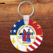 Sleutelhanger van de vlag van Detroit (Michigan) (Voorkant)
