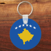 Sleutelhanger van de vlag van Kosovo Fisheye (Voorkant)