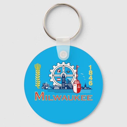 Sleutelhanger van de vlag van Milwaukee (Wisconsin (Voorkant)