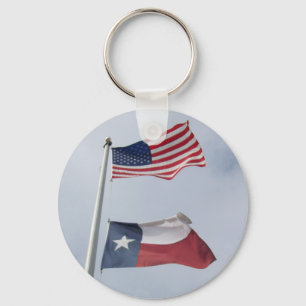 Sleutelhanger van de vlag van Texas en de Verenigd