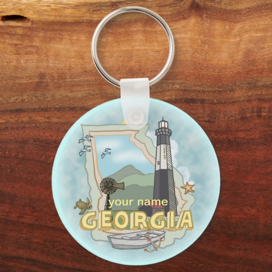 Sleutelhanger van de vuurtoren van Georgia (Voorkant)