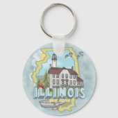 Sleutelhanger van de vuurtoren van Illinois (Voorkant)