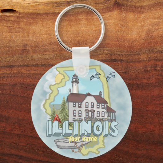 Sleutelhanger van de vuurtoren van Illinois (Voorkant)