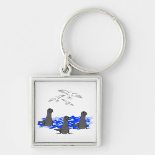Sleutelhanger van de zee Lion Ocean & Seagulls