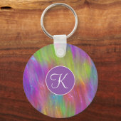 Sleutelhanger van gesmolten regenboogglas (Voorkant)