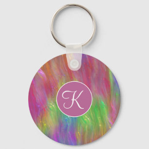 Sleutelhanger van gesmolten regenboogglas