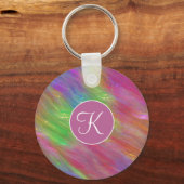 Sleutelhanger van gesmolten regenboogglas (Voorkant)