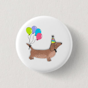 sleutelhanger van hallo saushond dachshund-hondenl ronde button 3,2 cm