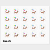 sleutelhanger van hallo saushond dachshund-hondenl ronde sticker (Vel)