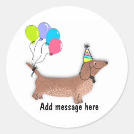 sleutelhanger van hallo saushond dachshund-hondenl ronde sticker