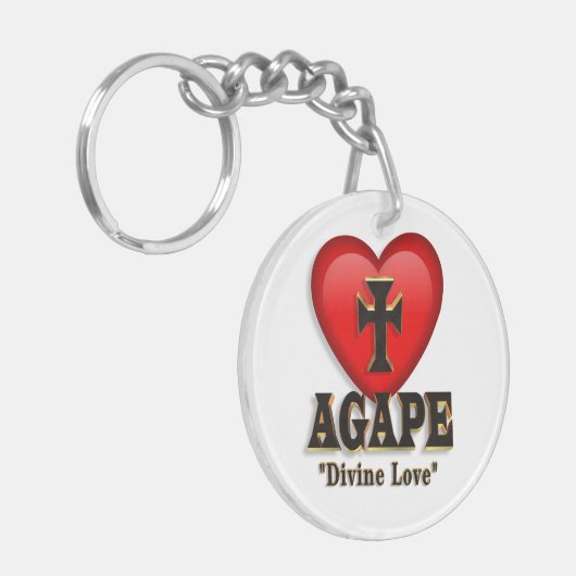 Sleutelhanger van het Agape-hartsymbool (Voorkant Links)