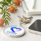 Sleutelhanger van het hart XOXO-metaal (Zijkant)