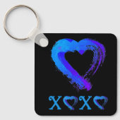 Sleutelhanger van het hart XOXO-metaal (Voorkant)