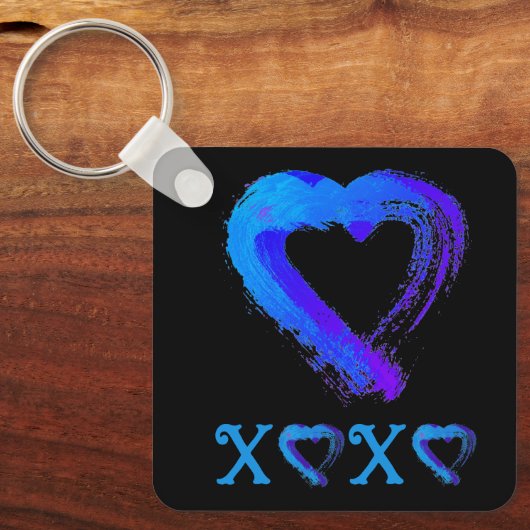 Sleutelhanger van het hart XOXO-metaal (Voorkant)