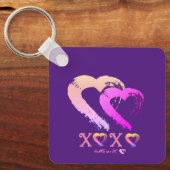 Sleutelhanger van het hart XOXO-metaal (Voorkant)