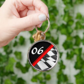 Sleutelhanger van het rode-wegstremmer met gecontr (Hand)