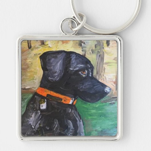 Sleutelhanger van het zoete zwarte lab door Willow (Voorkant)