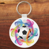 Sleutelhanger van kleurrijk Voetbal (Voorkant)