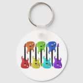 Sleutelhanger van kleurrijke elektrische gitaren (Voorkant)