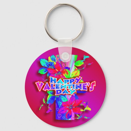 Sleutelhanger van kleurrijke Valentijnsdag (Voorkant)
