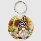 Sleutelhanger van Leopard Gnome Sunflower (Voorkant)