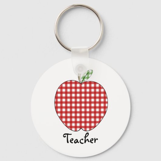 Sleutelhanger van leraar - Red Gingham Apple (Voorkant)