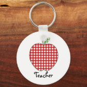Sleutelhanger van leraar - Red Gingham Apple (Voorkant)