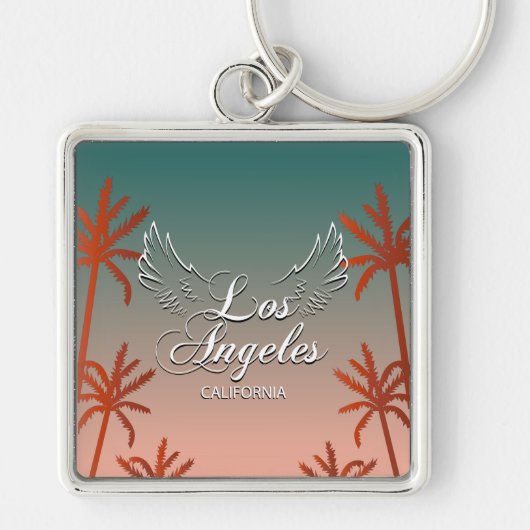 Sleutelhanger van Los Angeles Word Art City Sign (Voorkant)