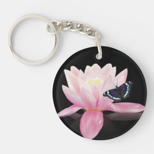Sleutelhanger van Lotus Flower en Butterfly (Voorkant)