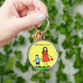 Sleutelhanger van mama en mij (Brunette past namen (Hand)