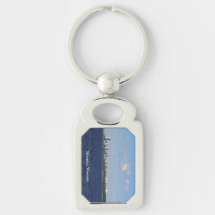 Sleutelhanger van metaal met skyline van Milwaukee