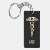 Sleutelhanger van Monogram Gold Caduceus (Voorkant Links)