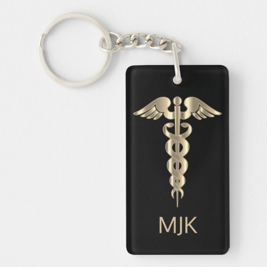 Sleutelhanger van Monogram Gold Caduceus (Voorkant)