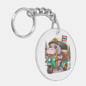 Sleutelhanger van Moo Deng (Voorkant Links)