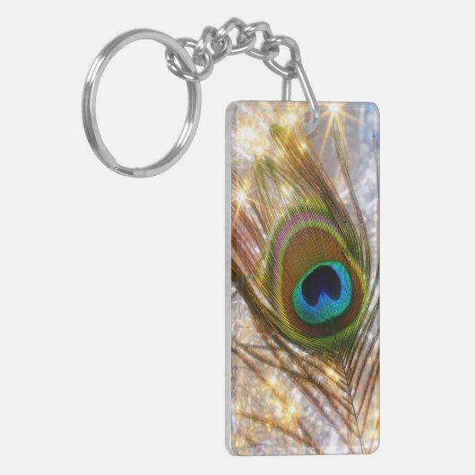 Sleutelhanger van mousserende peacock (Voorkant Links)